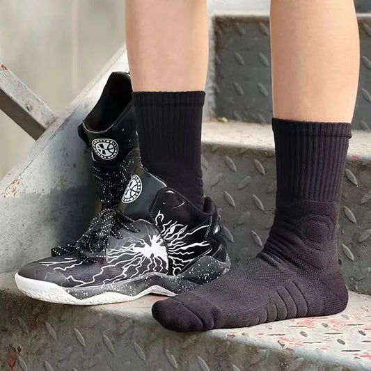 Chaussettes de basket-ball, tube long, fond de serviette épais, chaussettes d'élite, protection haut, sport antidérapant et absorbant les chocs